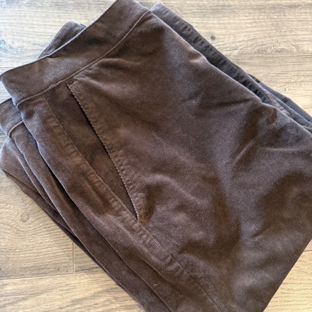 Eileen Fisher Brown Corduroy Wide Leg Pants High Rise Trousers Small S/P